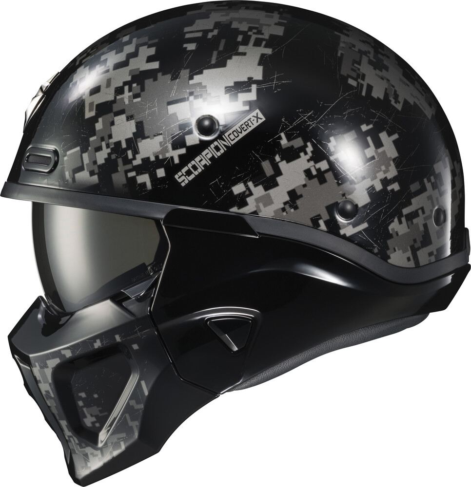 Scorpion EXO COVERT X OPEN FACE HELMET DIGICAMO 2X — Black