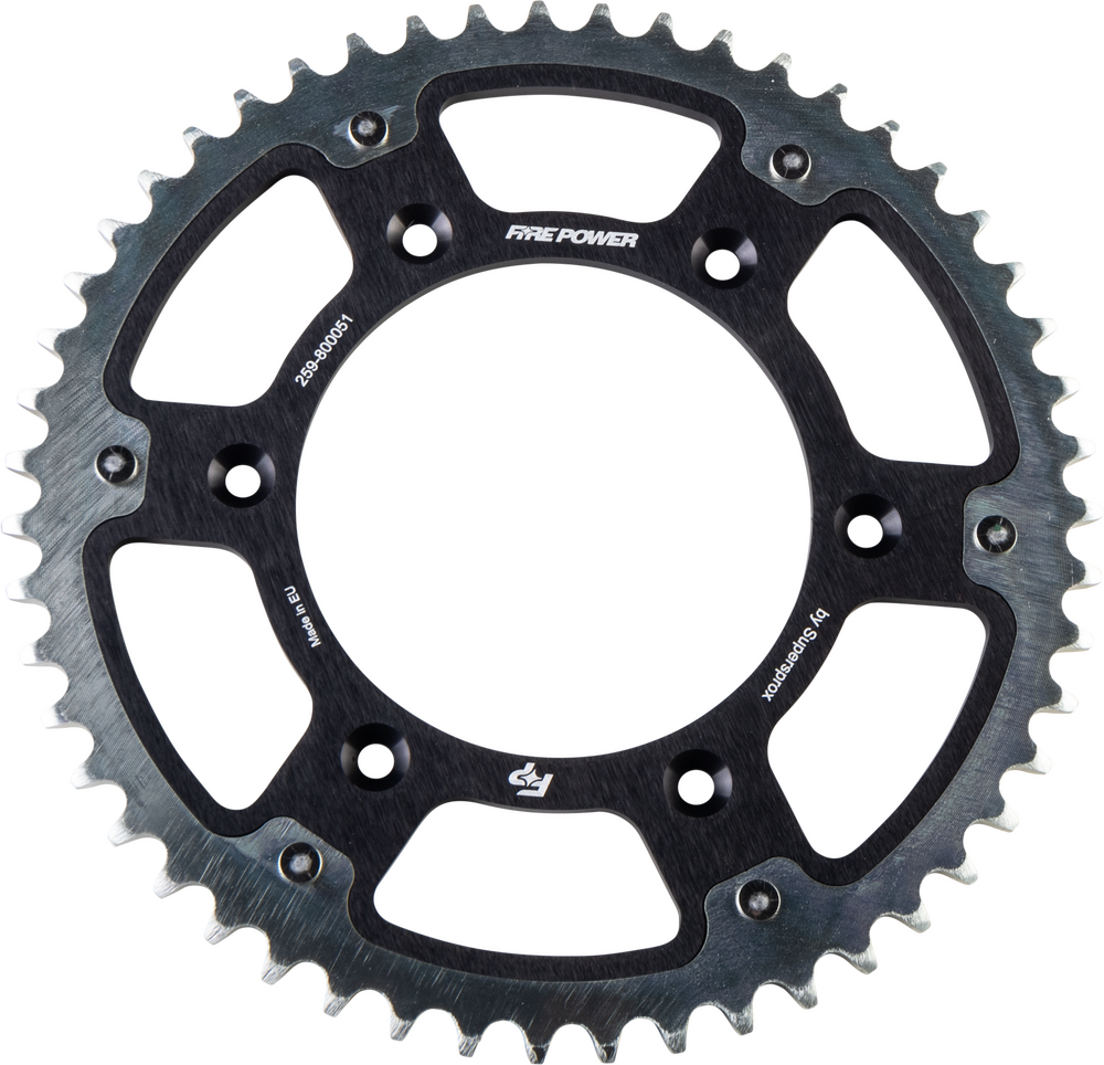 REAR SPROCKET HYBRID 51T BLK/SIL