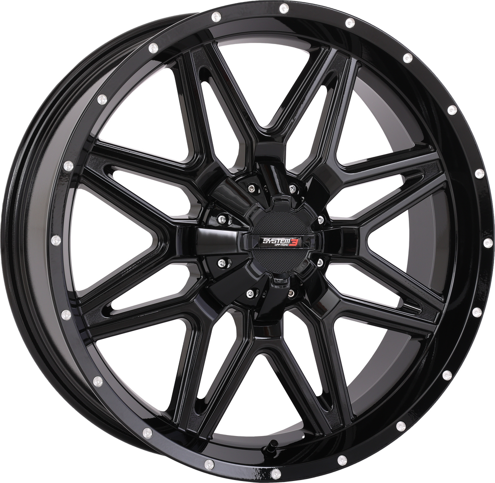 System 3 St7 Wheel 20x7 4+3 (+10mm) 4/137 & 4/156 Gloss Black