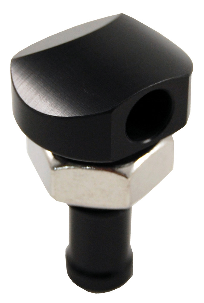 BLOWSION BILLET THRU-HULL WATER FITTING BLACK 3/8" 90 DEG.