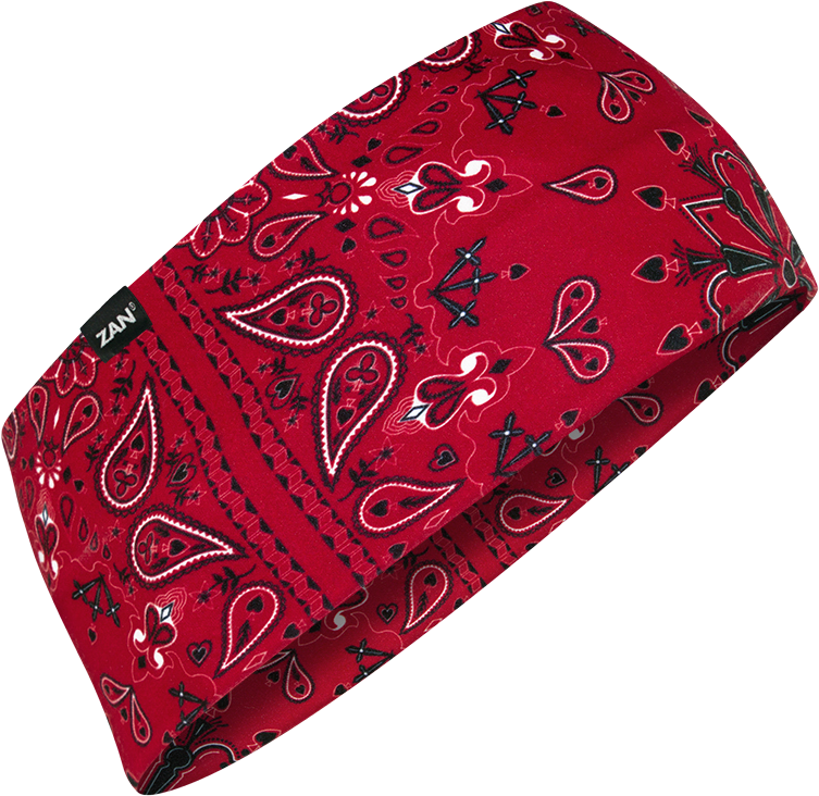 Zan SPORTFLEX HEADBAND UPF50+ RED PAISLEY — Red