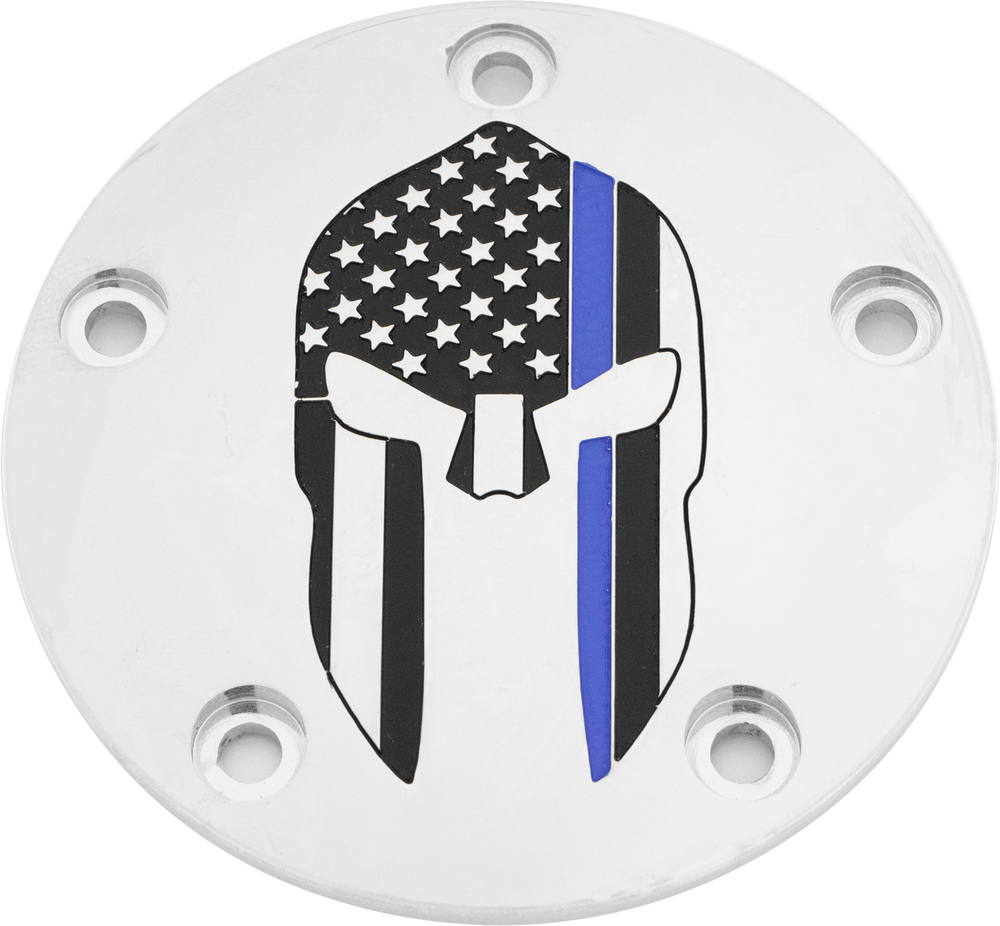 TC TIMER COVER SPARTA BLUE LINE CHROME