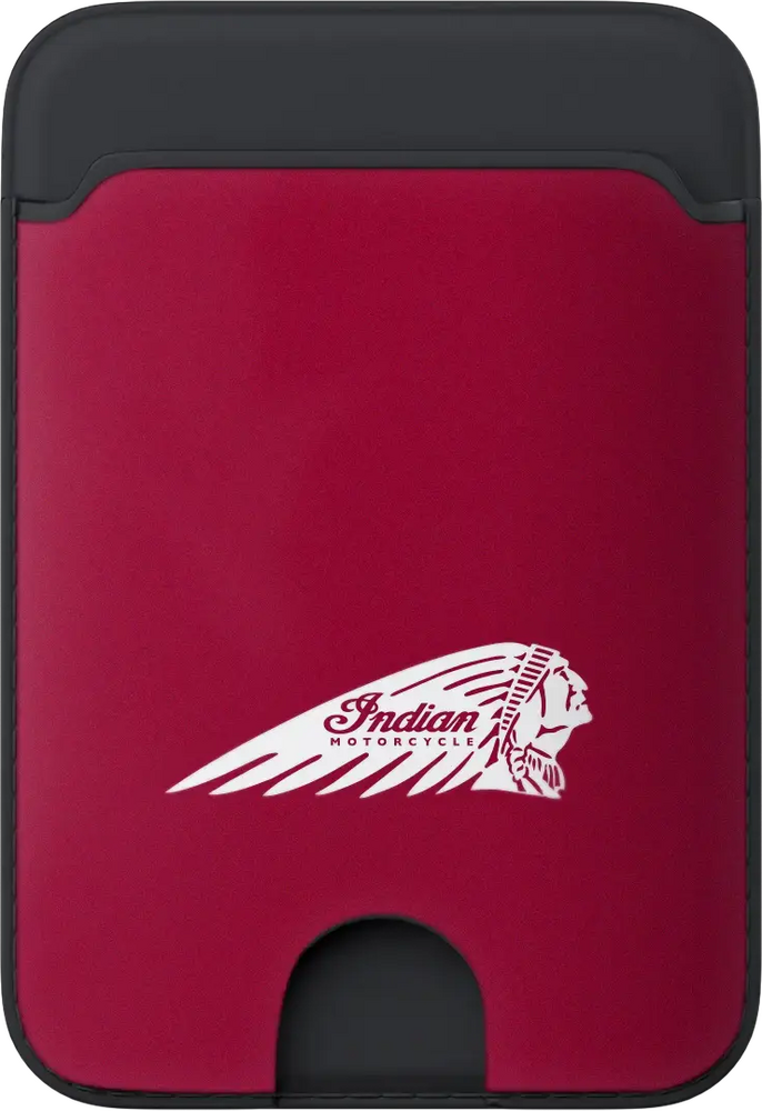 INDIAN CARD WALLET W/HEADDRESS RED W/LOGO