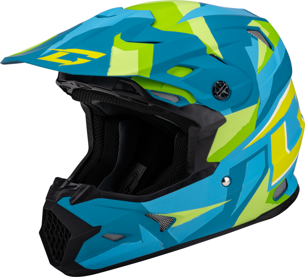 Gmax MX-96 Splinter Helmet — Matte Blue/Green