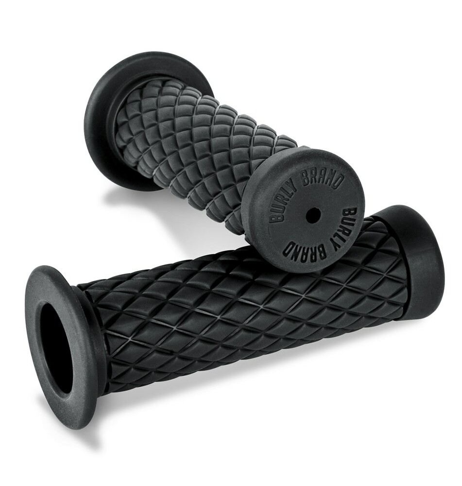 Burly Brand Rubber Diamondback Grips Black 7/8"