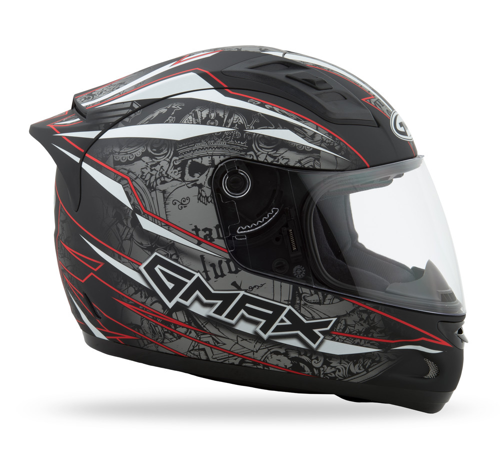 GMAX GM69 FULL FACE MAYHEM HELMET MATTE BLACK/SILVER/WHITE L GMAX GM69 FULL FACE MAYHEM HELMET MATTE BLACK/SILVER/WHITE L