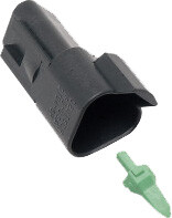 NAMZ CUSTOM CYCLE 3-WIRE BLACK DEUTSCH RCPTCL & WDGLCK HD# 72103-94BK