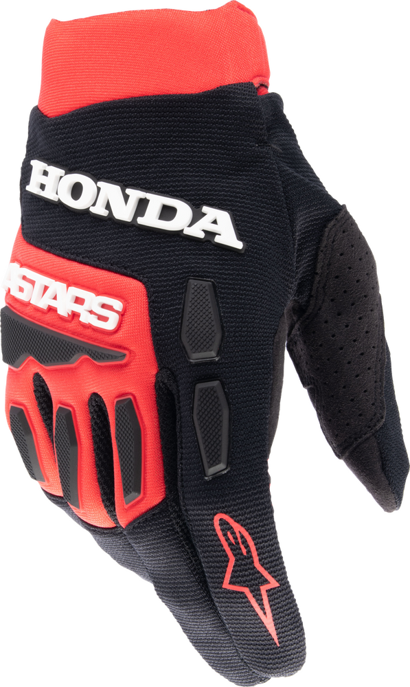 HONDA FULL BORE GLOVES BRIGHT RED/BLACK LG