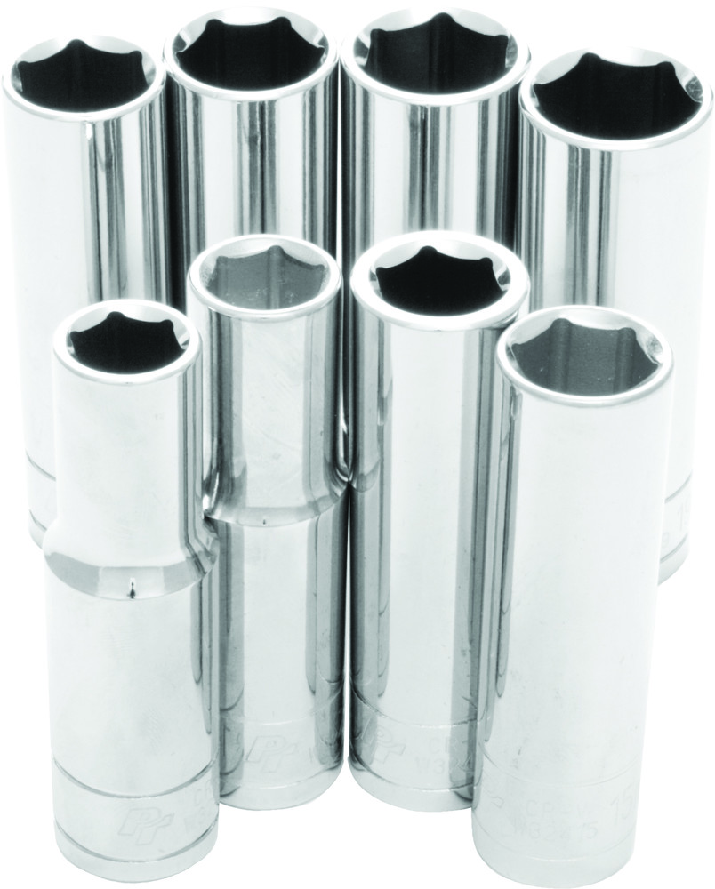 Performance Tool 8 Pc 1/2" Met Socket Set Deep
