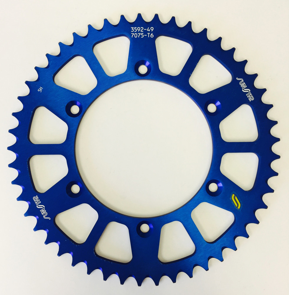 SUNSTAR REAR SPROCKET ALUMINUM 48T-520 BLU HON/YAM