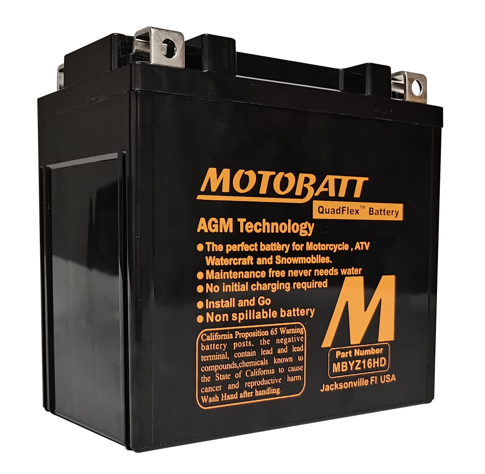 MOTOBATT BATTERY MBYZ16HD SEALED FACTORY ACTIVATED