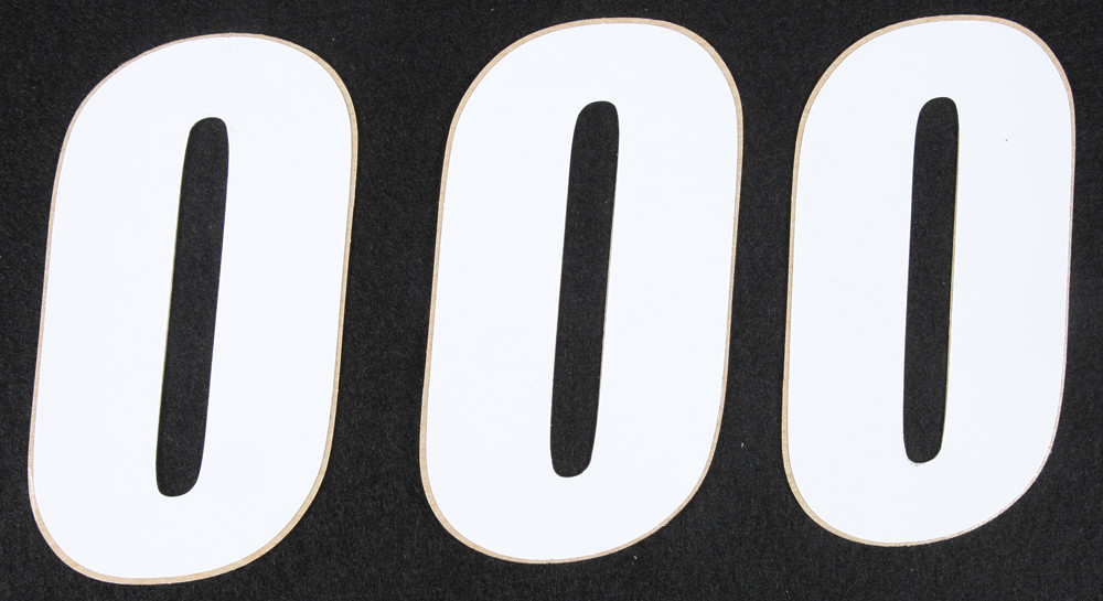 D-COR NUMBER 0 WHITE 4" 3/PK