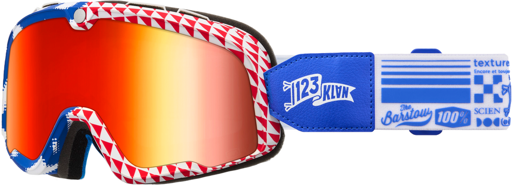 100% BARSTOW GOGGLE ARTIST SERIES 123 KLAN MIRROR RED LENS
