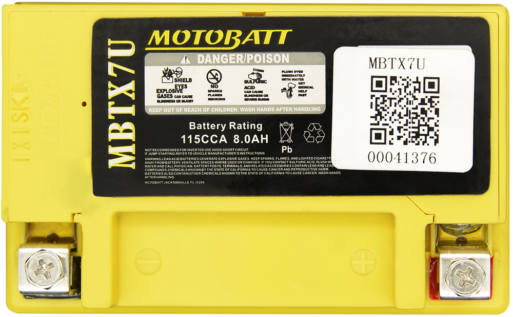 MOTOBATT BATTERY MBTX7U SEALED FACTORY ACTIVATED