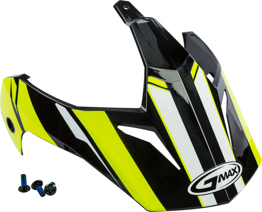 Gmax GM-11/GM-11S Vertical Helmet Visor w/Screws — Black/Hi-Vis Yellow