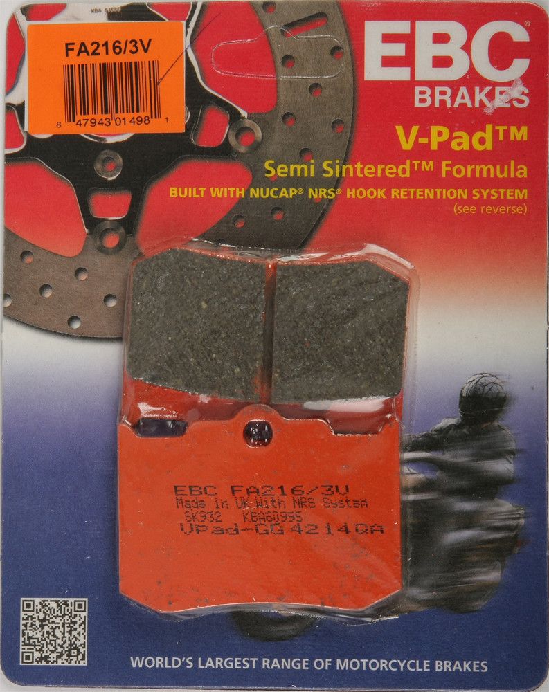EBC FA216/3V Semi Sintered Brake Pads For Aftermarket 4 Piston Calipers