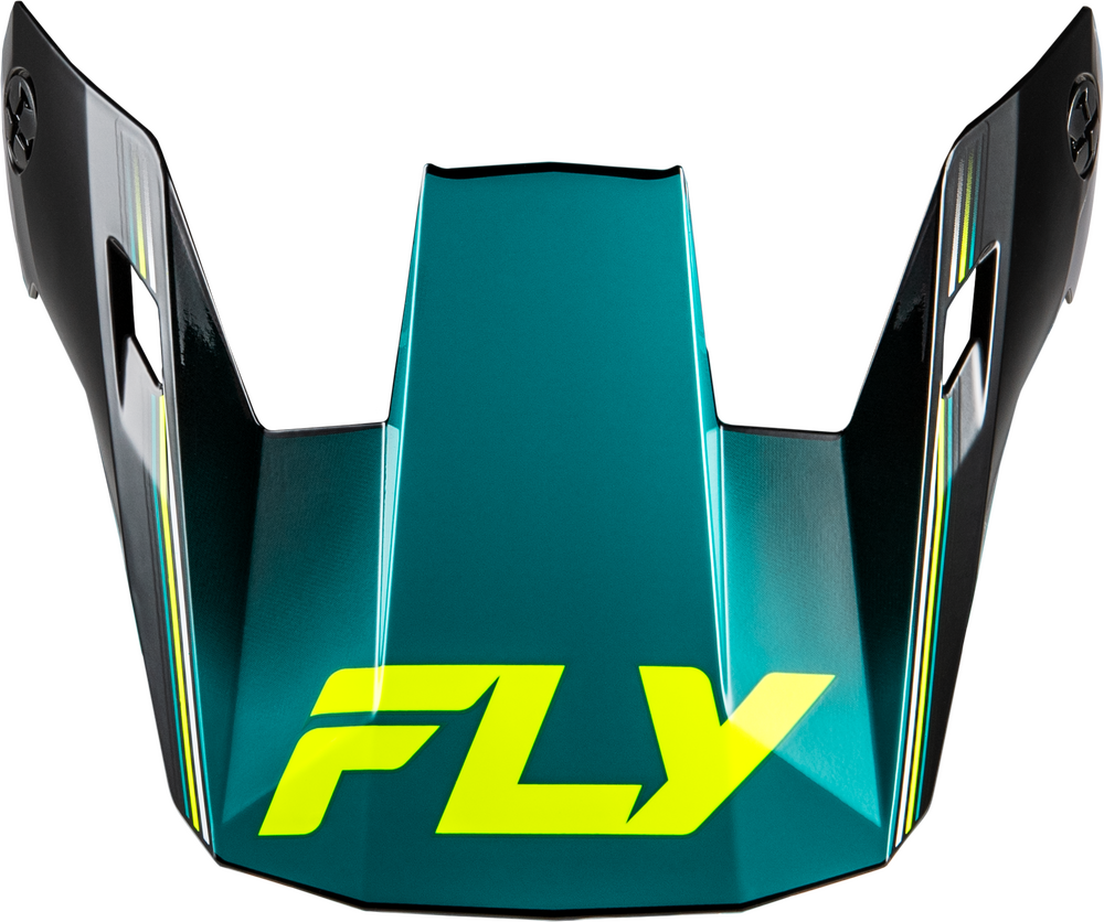 Fly Racing Rayce Repeat Visor (2026) — Black/Teal/Hi-Vis
