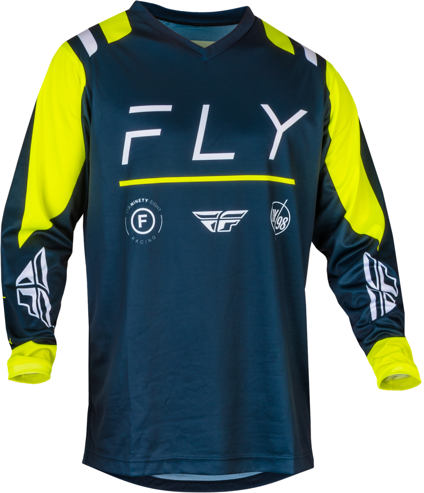 Fly Racing F-16 Jersey — Navy/Hi-Vis/White