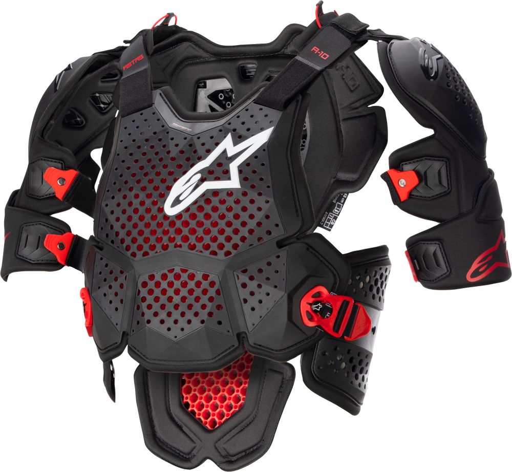 A-10 V2 FULL CHEST PROTECTOR ANTHRACITE/BLACK/RED XS/SM