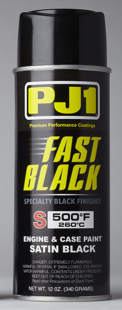 PJ1 FAST BLACK ENGINE PAINT SATIN BLACK 12OZ