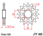 JT FRONT CS SPROCKET STEEL 16T-520 BMW