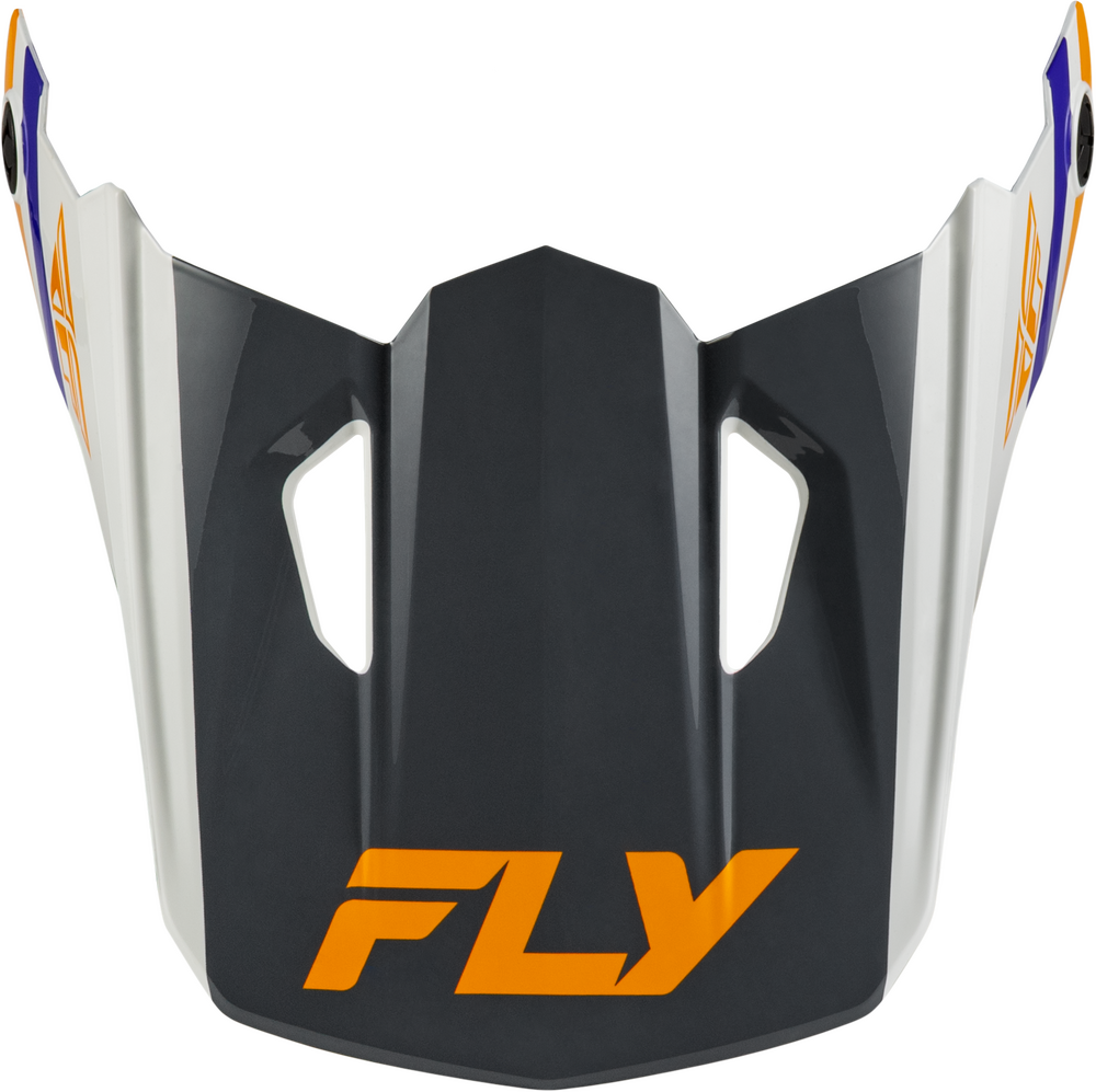 Fly Racing Youth Kinetic Visors (2027) — White/Orange/Blue/Grey