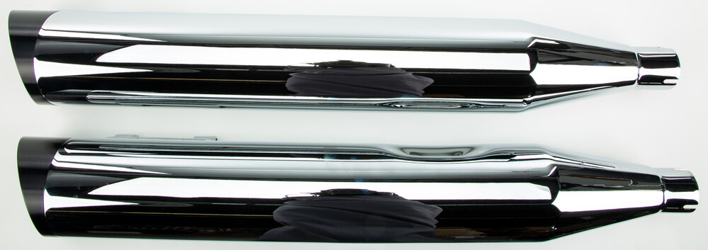 TBR COMP-S SLIP-ON TC FLH/FLT CHROME W/BLACK SLASH ENDCAP