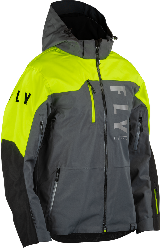 Fly Racing Carbon Jacket (2024) — Black/Grey/Hi-Vis Yellow