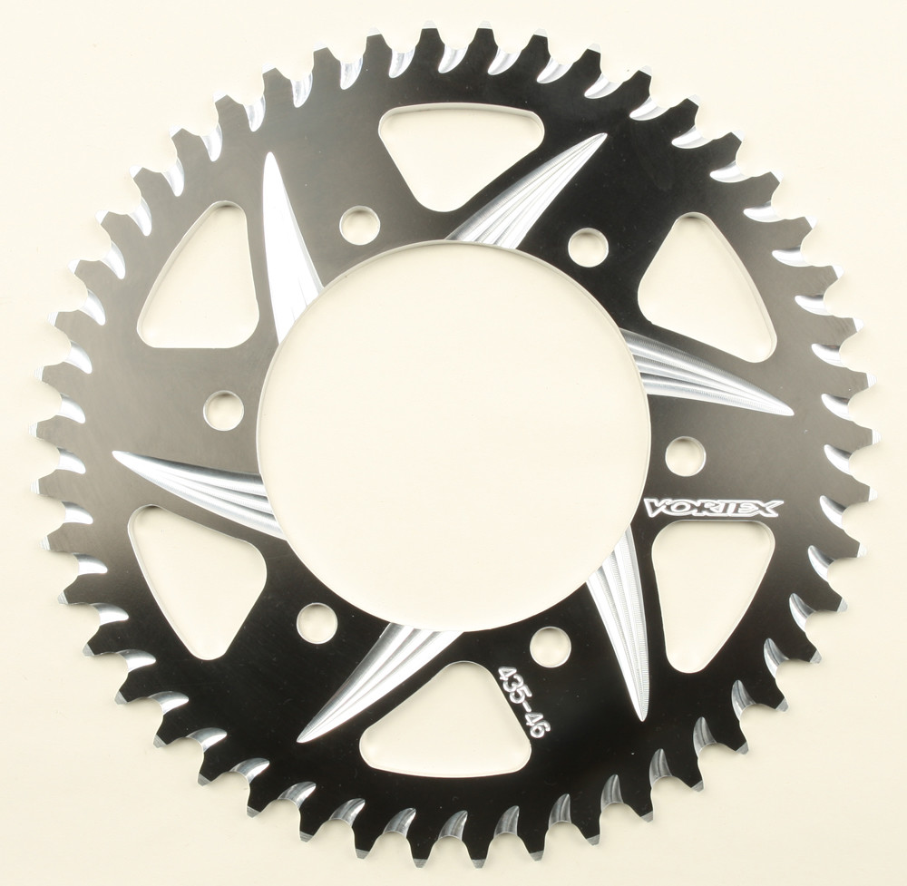 VORTEX REAR CAT5 SPROCKET ALUMINUM 46T-520 BLK KAW/SUZ/YAM