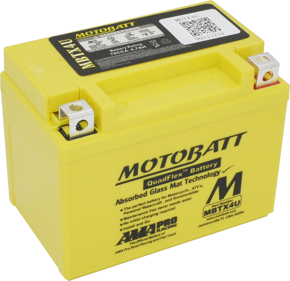MOTOBATT BATTERY MBTX4U SEALED FACTORY ACTIVATED