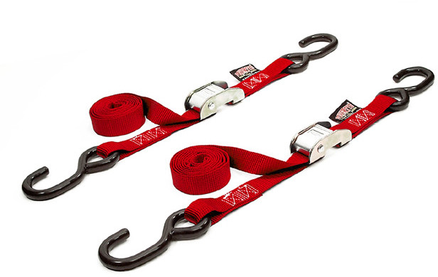 POWERTYE TIE-DOWN CAM S-HOOK 1"X5.5' RED PAIR