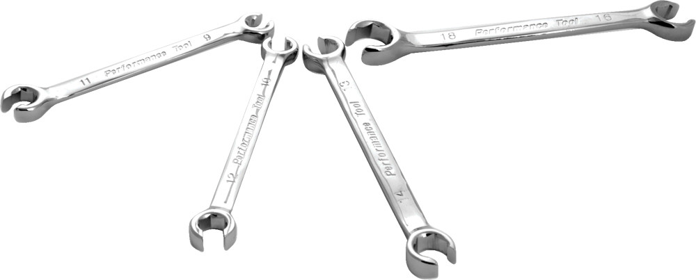 PERFORMANCE TOOL 4 PC MET FLARE NUT WRENCH SET