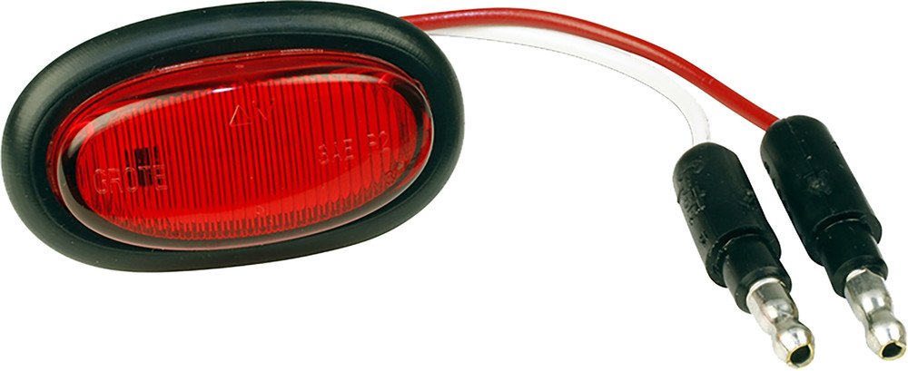 MICRONOVA OVAL LED RED W/GROMMET
