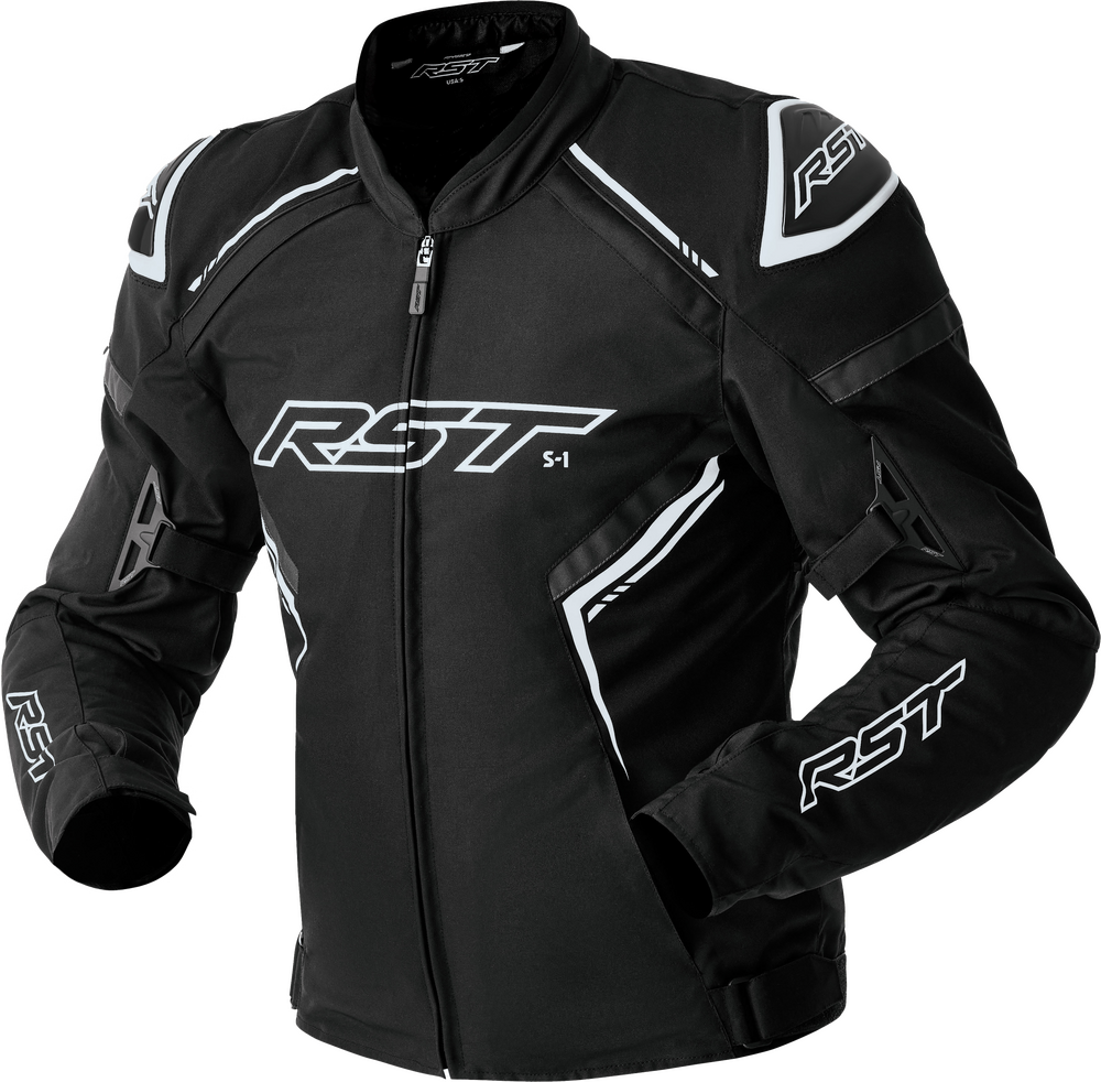 Rst S1 D3O TEXTILE JACKET BLACK/WHITE XL — Black/White