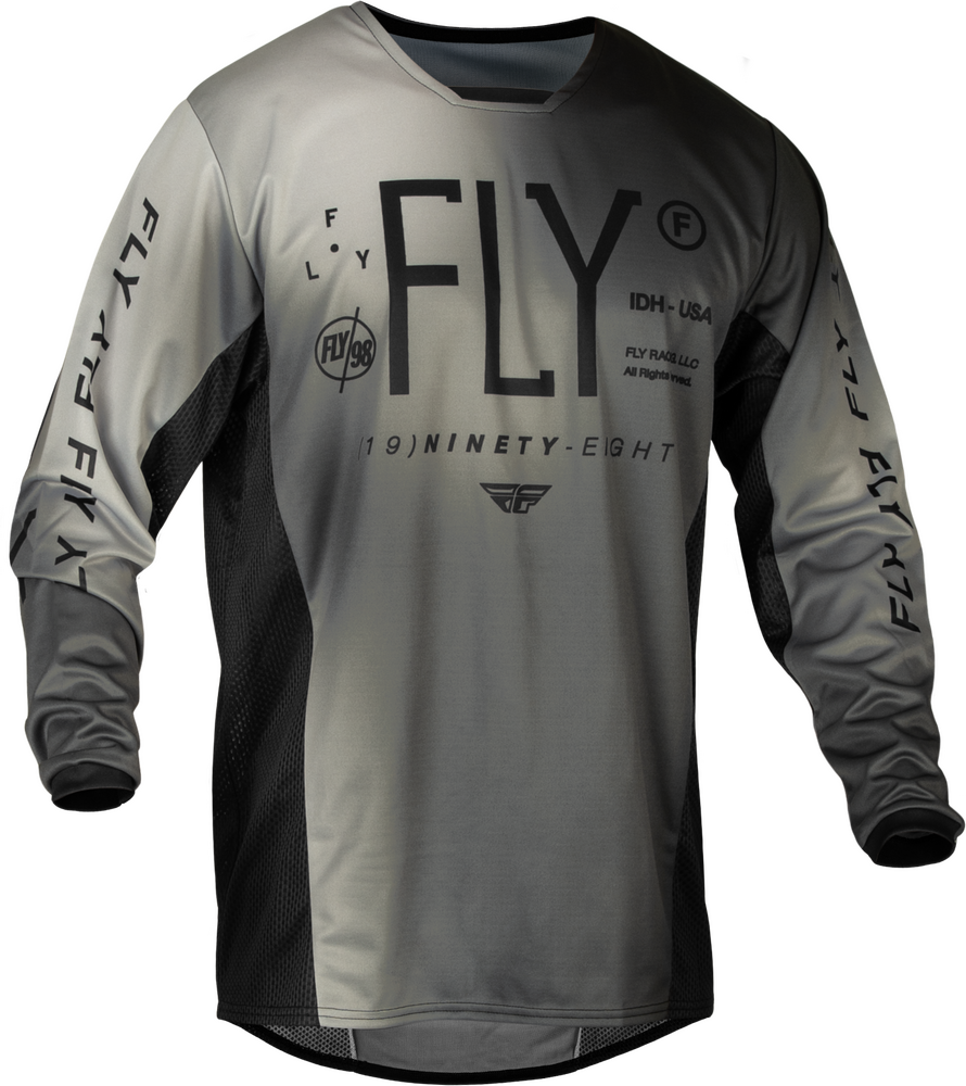 Fly Racing Youth Kinetic Prodigy Jersey — Black/Light grey