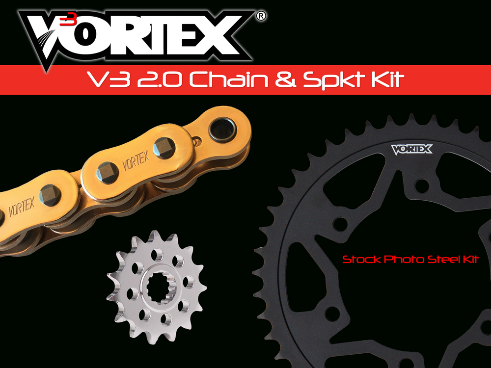 VORTEX SPROCKET/CHAIN KIT STL/STL 16/43T SIL SX3 520-108L GLD