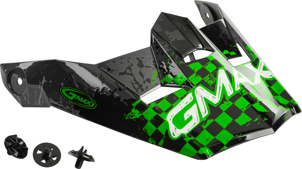 Gmax MX-49Y Anim8 Helmet Visor — Dark Silver/Green