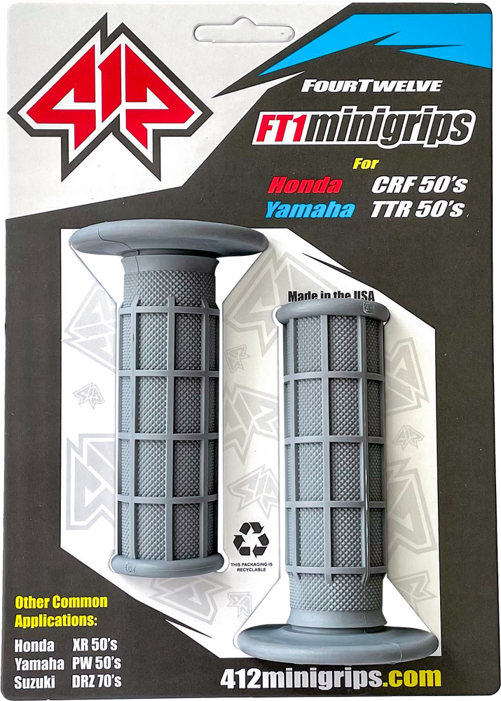 FOUR TWELVE MINI GRIPS GREY 3/4"