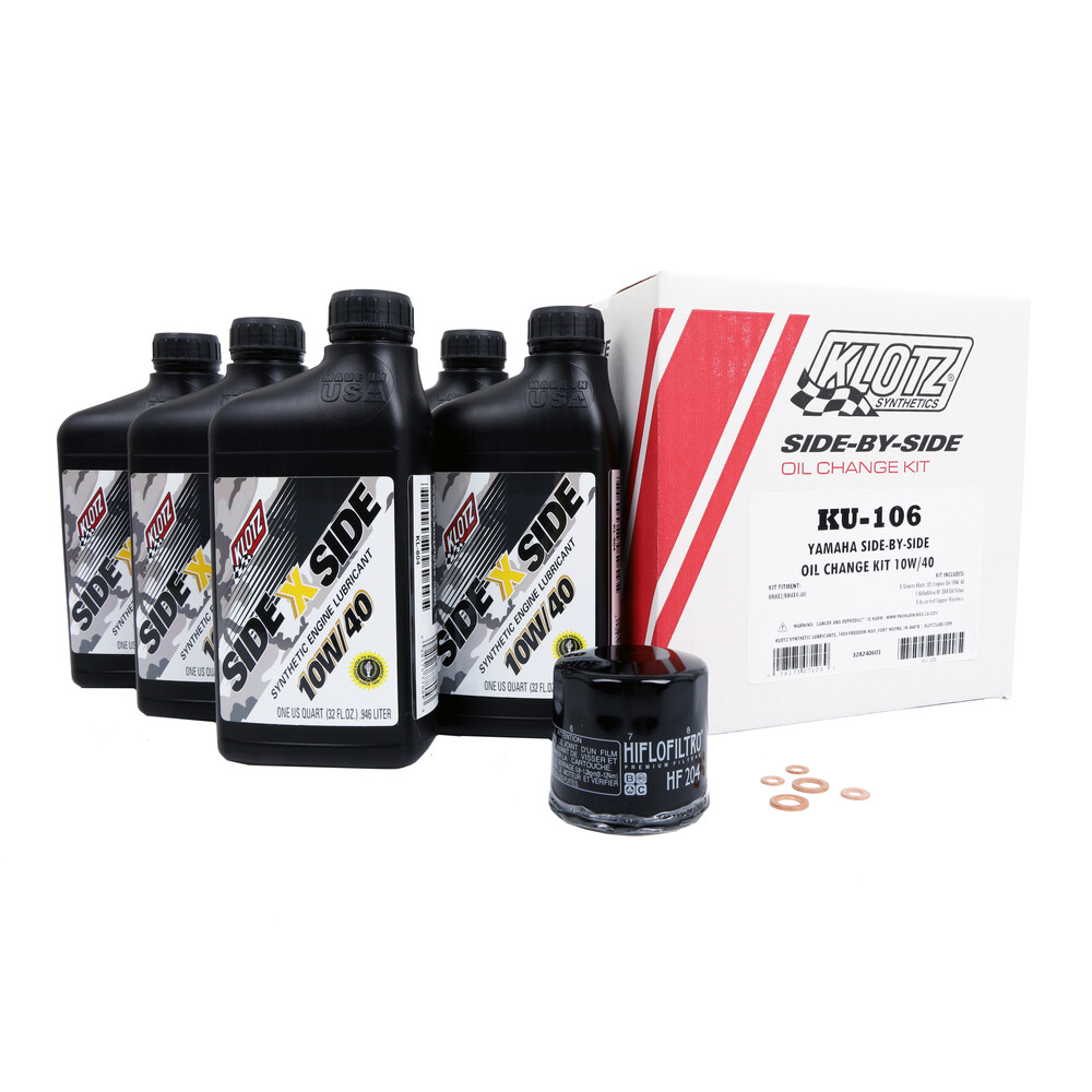 KLOTZ SIDE X SIDE OIL CHANGE KIT 10W40 WITH OIL FILTER YAMAHA