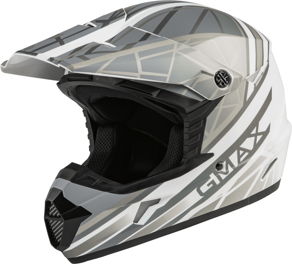 Gmax MX-46 Mega Helmet — White/Silver