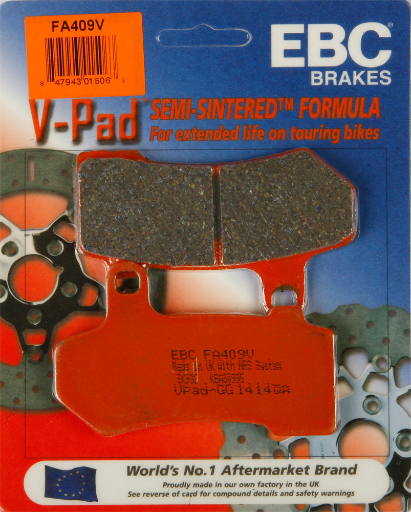 EBC Brakes Semi-Sintered Front / Rear Brake Pads For Harley Touring / V-Rod 2006-2025