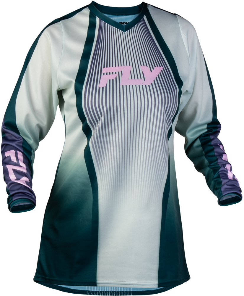 Fly Racing Women's F-16 Lift Jersey (2027) — Green/Purple/Pink
