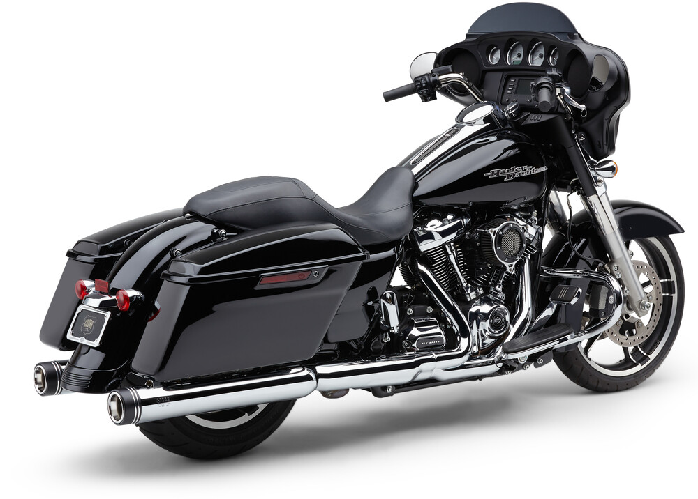 COBRA 4" GROOVE TIP SLIP-ON CHROME FLH/FLT 17-22