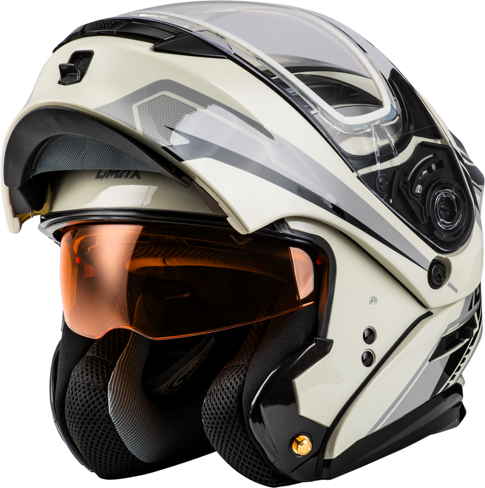 GMAX MD-01S TRANSISTOR SNOW HELMET WHITE/GREY/BLACK XS