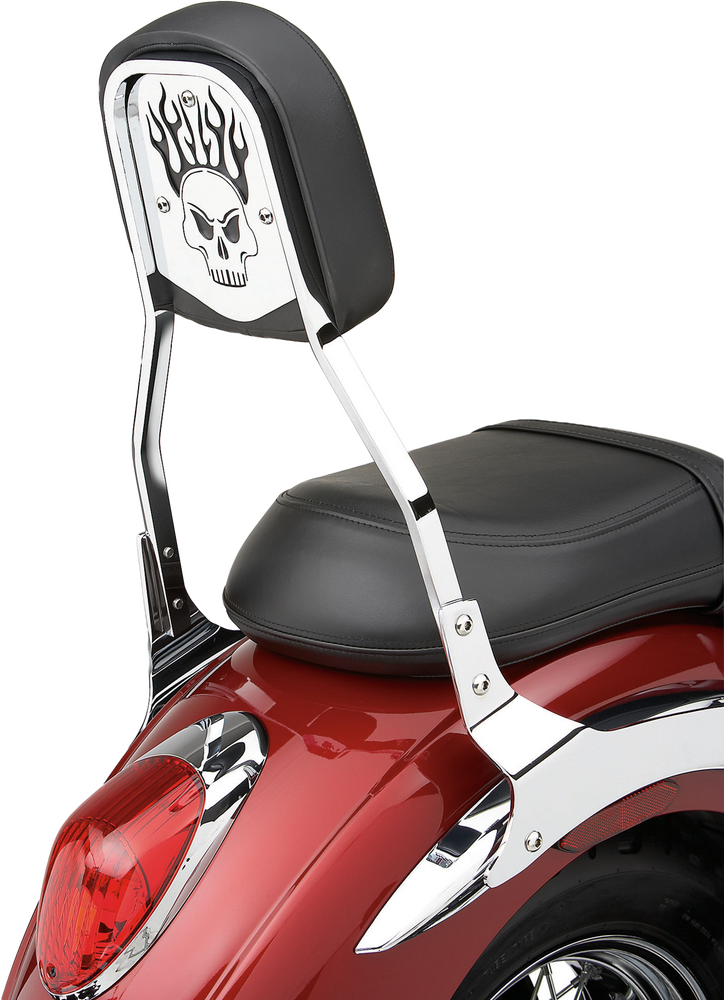 Cobra Backrest Insert Skull Chrome Fits Std