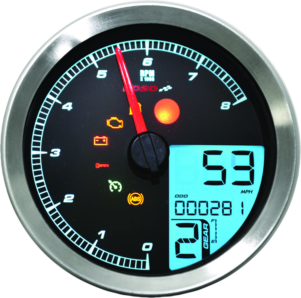 KOSO SPEEDO / TACH SIL BEZEL LCD COLOR CHANGE DISPLAY