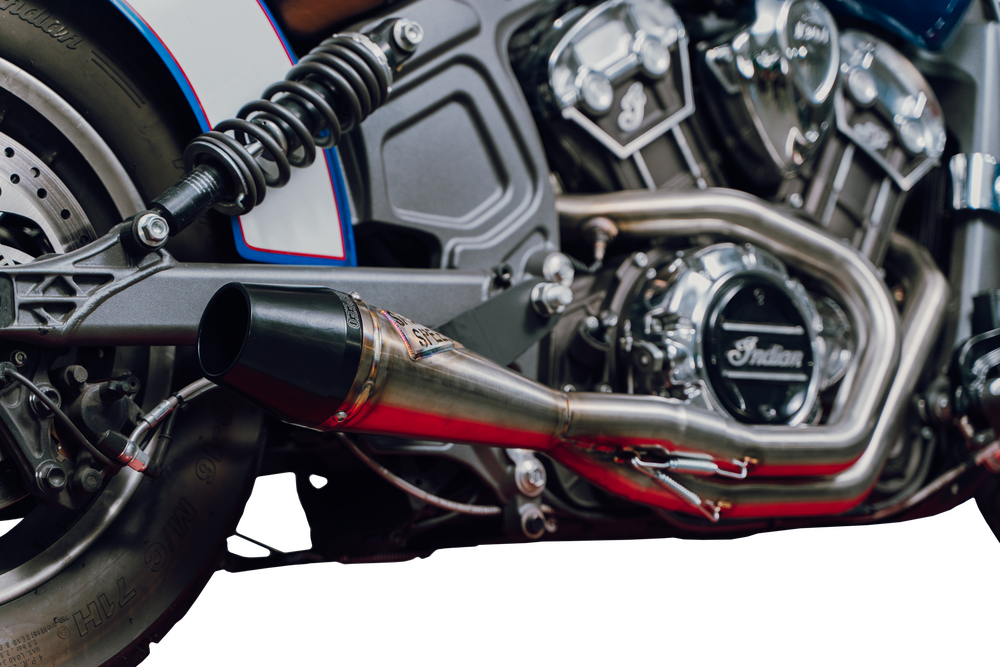 Sawicki Indian Scout Shorty Brushed Ss W/ Blk End Cap