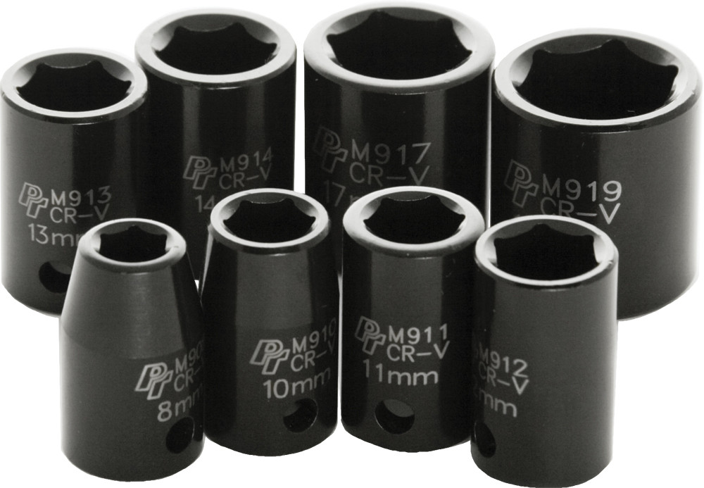 8 PC 3/8" MET IMP SKT SET SHALLOW