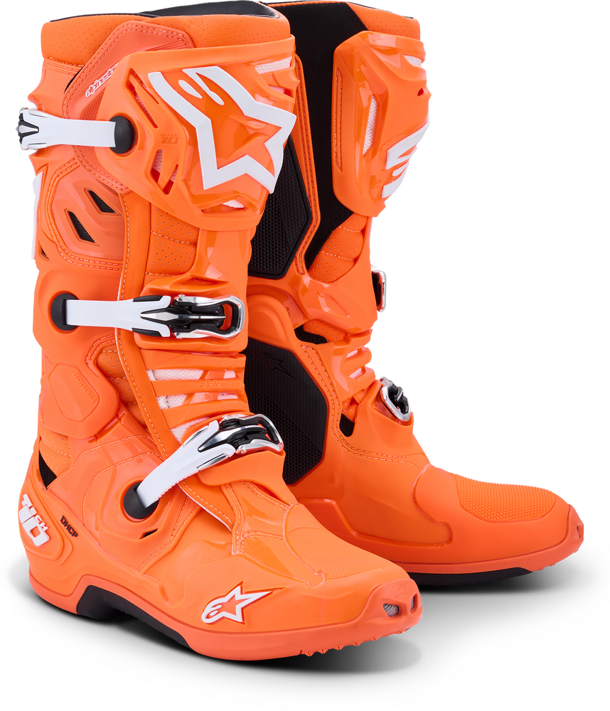 Alpinestars Tech 10 Supervented Boots (2026) — Orange Fluo/Black/White
