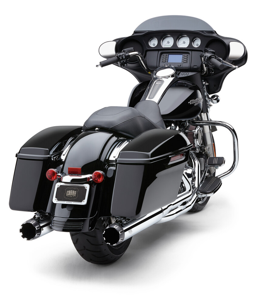 Cobra 4" NH Dual Cut Slip-On Mufflers For Harley Touring 1999-2016